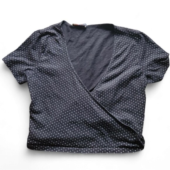 Brandy Melville polka-dotted wrap top one size - Picture 1 of 4